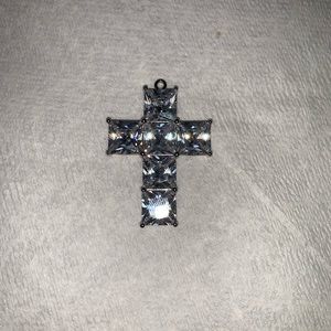 Silver Cross Pendant (CZ)